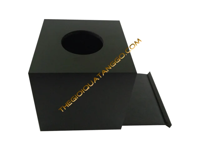 Hộp Khăn Giấy Gỗ Vuông Đen