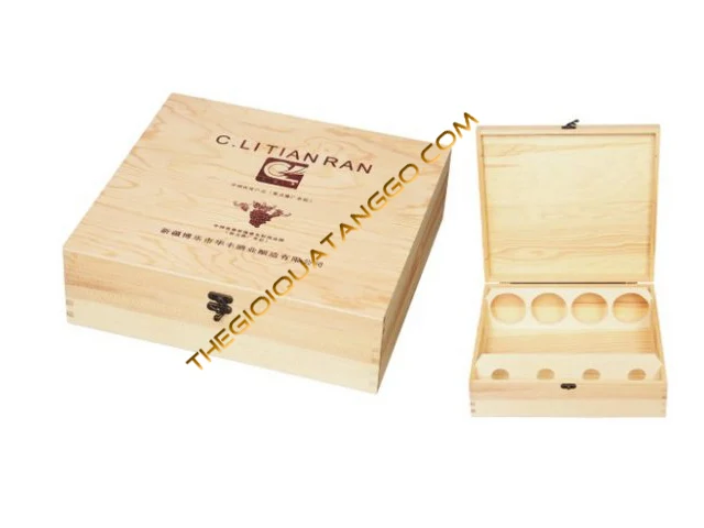 Hộp Rượu Gỗ Bốn Chai